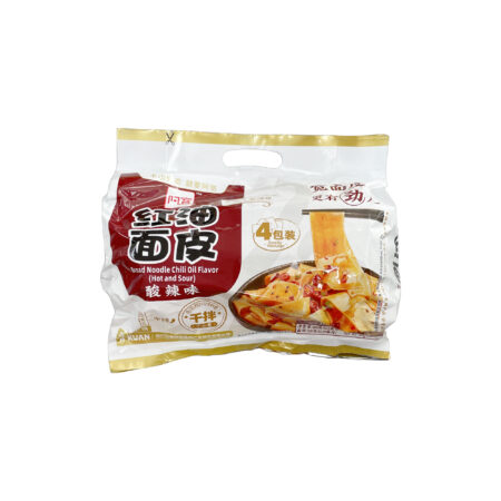 阿宽 红油面皮 酸辣味*4 460g Akuan broad noodle chilli oil sour and spicy *4