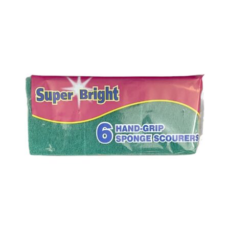 Super Bright 清洁海绵6个装* Super Bright 6 Hand-Grip Sponge Scourers