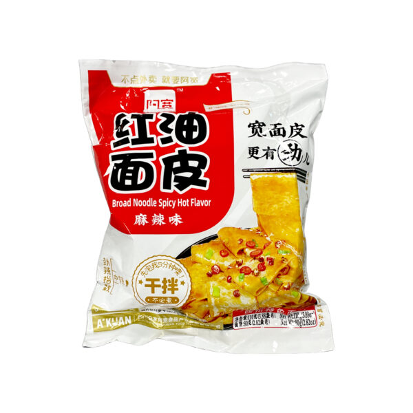 阿宽 红油面皮 麻辣味* 120g Akuan Sichuan Broad Noodle - Spicy Flavour(Bag)