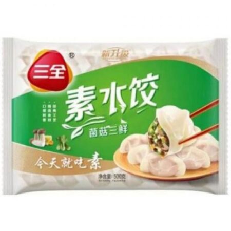 三全素水饺-菌菇三鲜 500g SQ Mushroom and Vegetarian Three-Fresh Delicacies Dumpling 500g