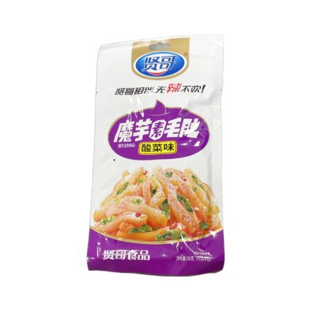 贤哥魔芋素毛肚-酸菜味 58g XG Instant Konjac Vegetarian Honeycomb-Pickled Vegetable Flavor