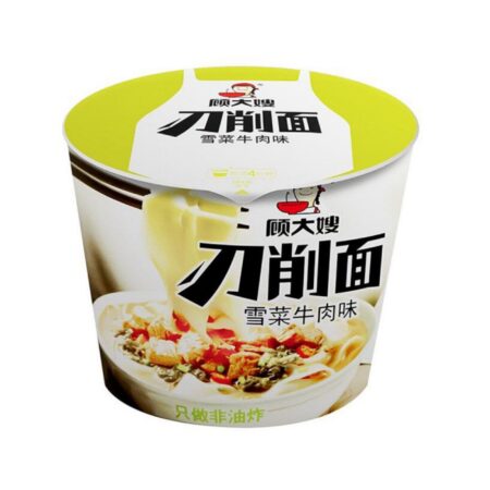 顾大嫂桶装刀削面-雪菜牛肉味 123g GDS Slices Noodle- Mustard Beef