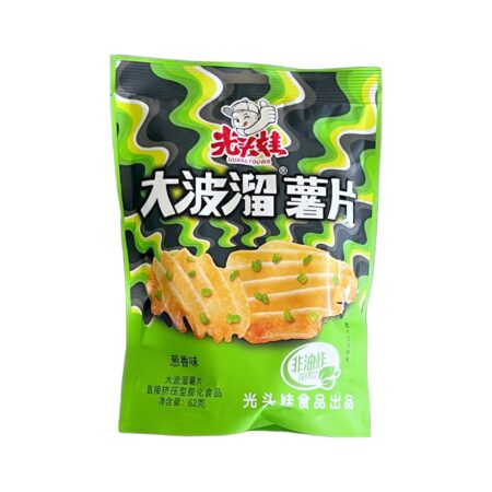 光头娃大波溜薯片-葱香*62g GTW Crisps- Onion