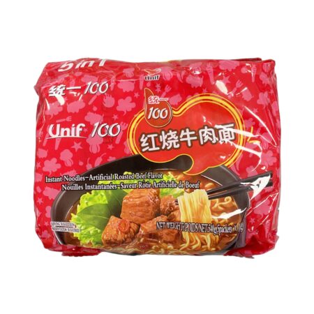 统一100经典五入-红烧牛肉面*540g UNIF 100 Instant Noodles-Artificial Rossted Beef Flavor 5pack