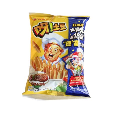 呀土豆 里脊牛排味* 70g HLY Potato Chips Steak Flavour